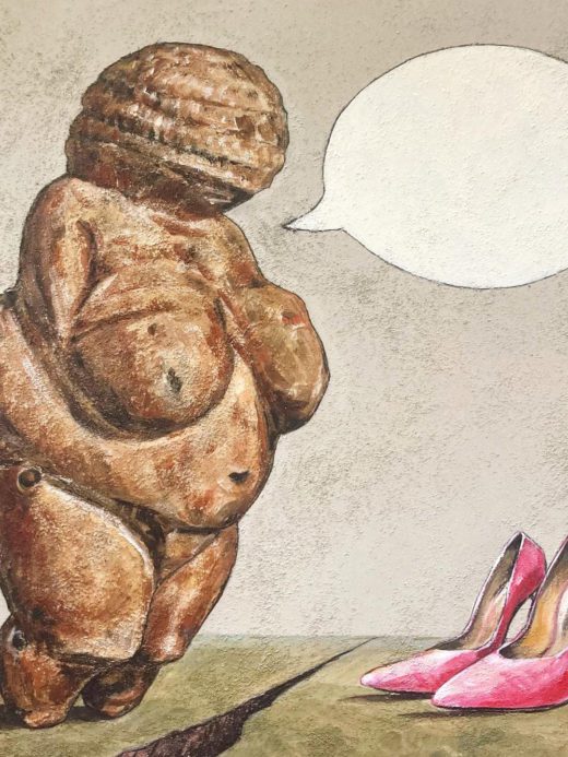dipinto contemporaneo sul tema della figura della donna raffigurante l'antica statua Venere di Willendorf quasi intenta ad osservare delle scarpe con tacco nell'atto di dire qualcosa. L'opera appartine alla raccolta pittorica Epica e vorrebbe celebrare Lucca Comics and Games in una veste artistica