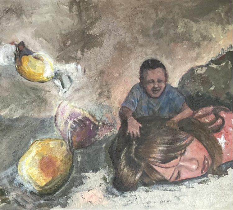 dettaglio del dipinto raffigurante il sonno di una bambina