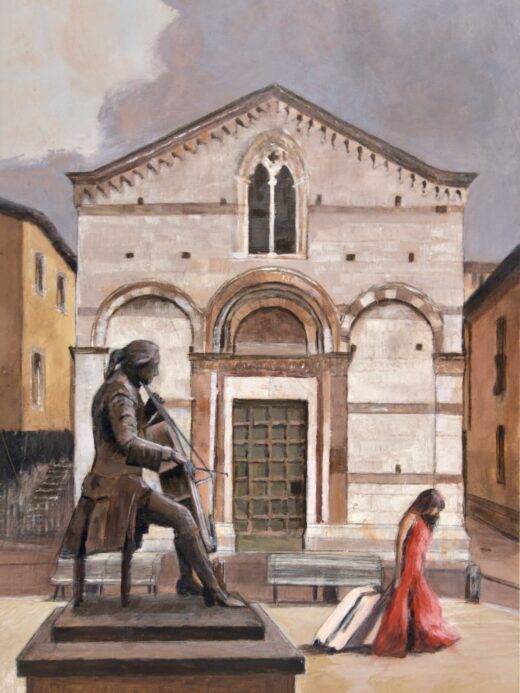 DIPINTO REALISTICO DI LUCCA, QUADRO DI LUCCA SU BOCCHERINI