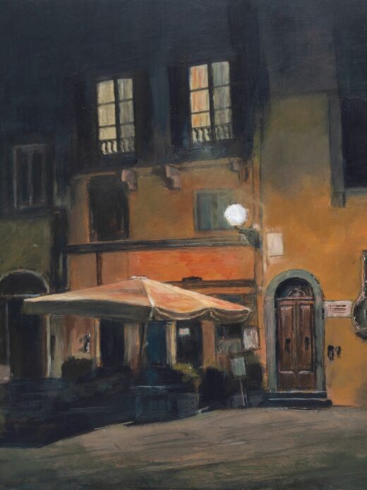 Quadro di lucca rappresentante piazza san Giovanni di notte