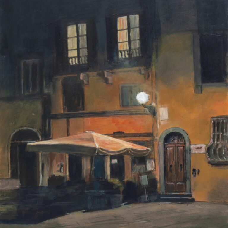 Quadro di lucca rappresentante piazza san Giovanni di notte