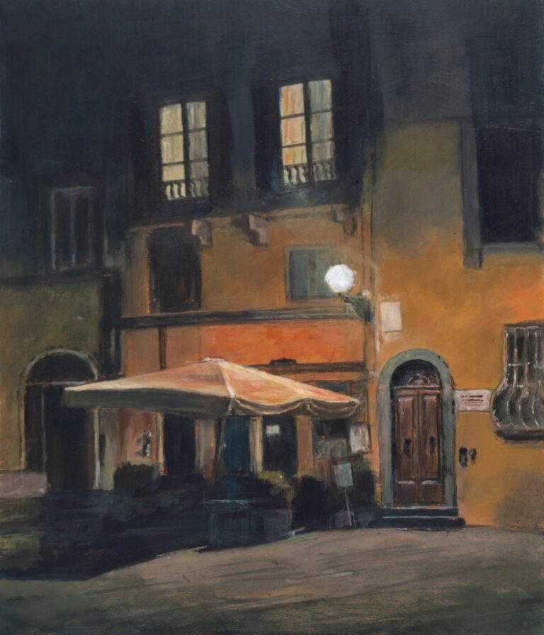 Quadro di lucca rappresentante piazza san Giovanni di notte